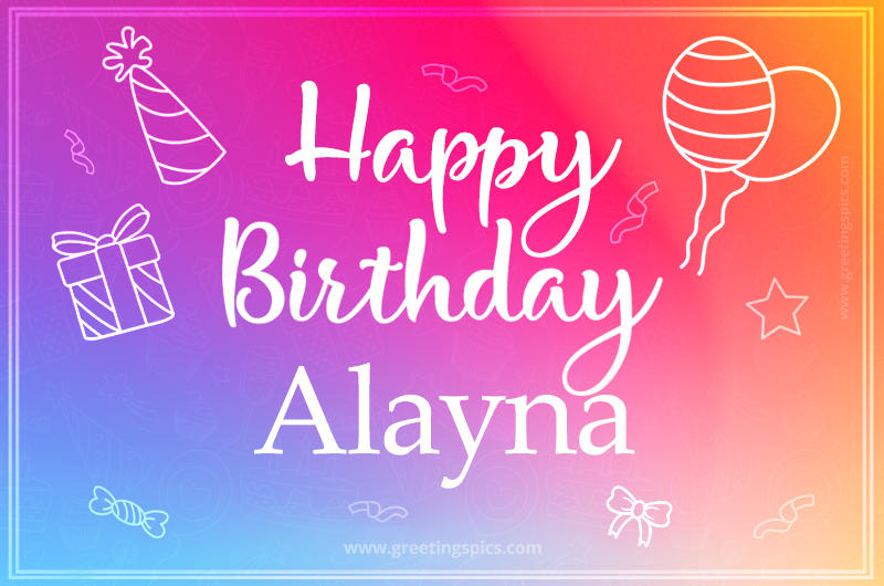 Colorful Happy Birthday Card For Alayna