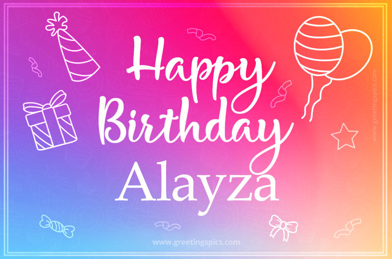 Colorful Happy Birthday Card For Alayza