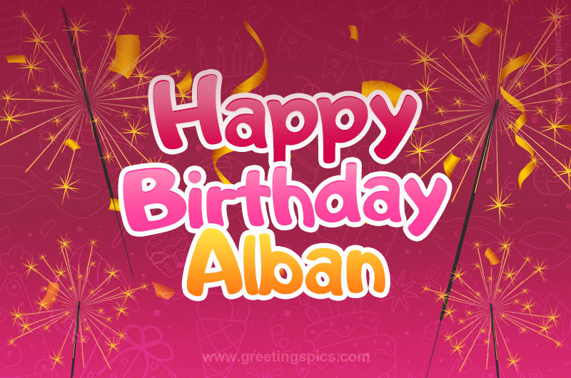 Happy Birthday Alban Image with sparklers