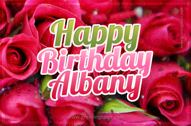 Happy Birthday Albany beautiful Image with red roses