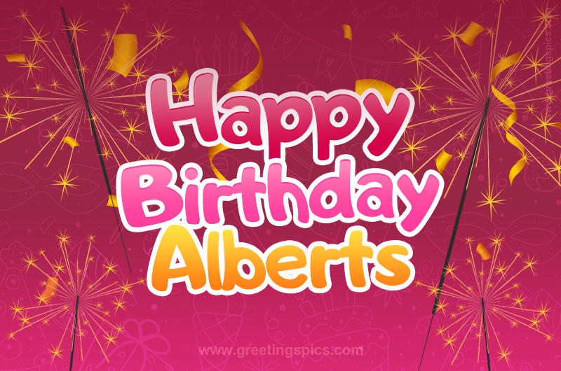 Happy Birthday Alberts Image with sparklers