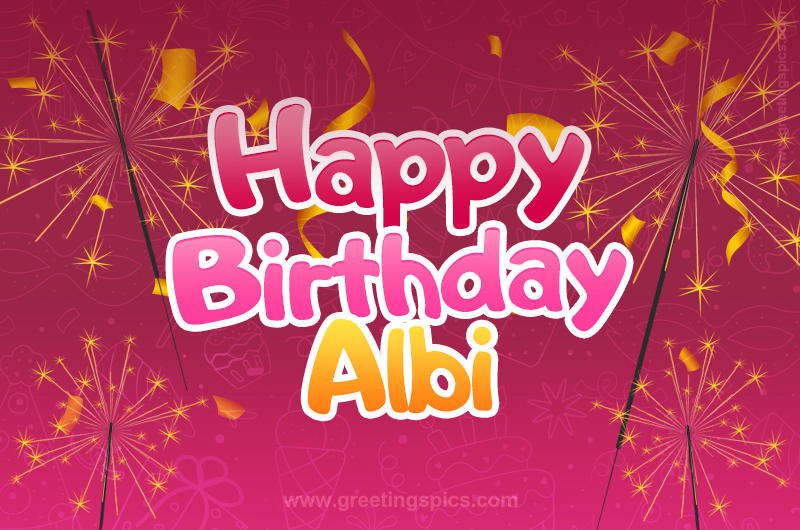 Happy Birthday Albi Image with sparklers