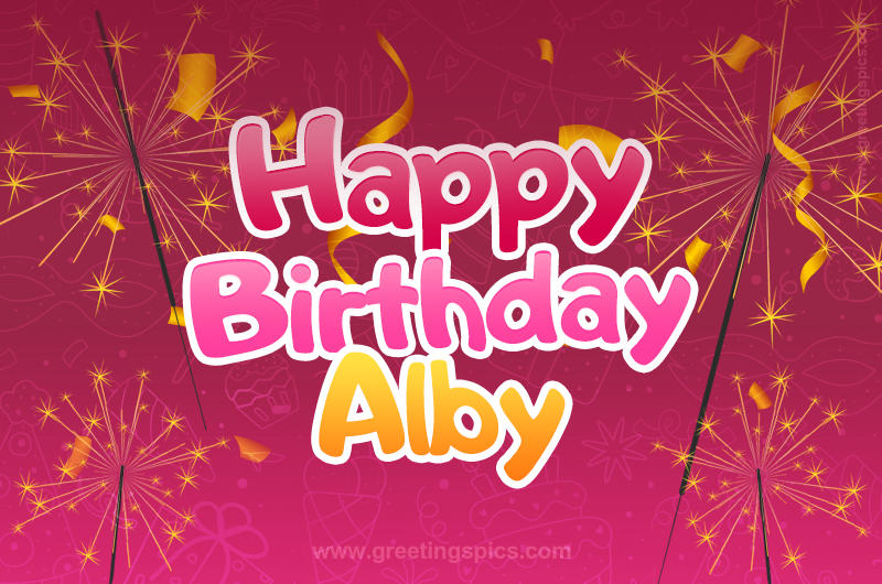 Happy Birthday Alby Image with sparklers