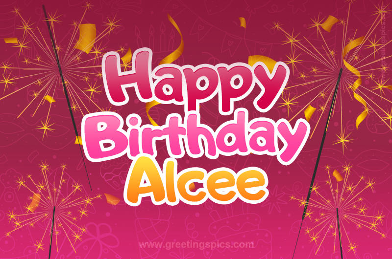 Happy Birthday Alcee Image with sparklers