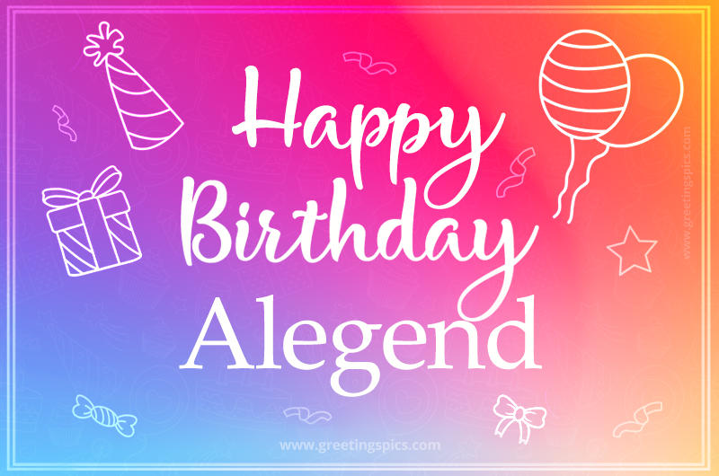 Colorful Happy Birthday Card For Alegend