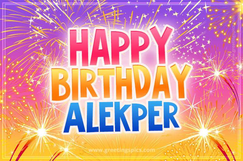 Happy Birthday Alekper Picture with fireworks