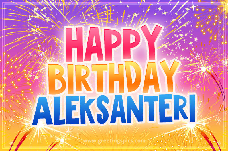 Happy Birthday Aleksanteri Picture with fireworks