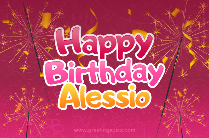 Happy Birthday Alessio Image with sparklers