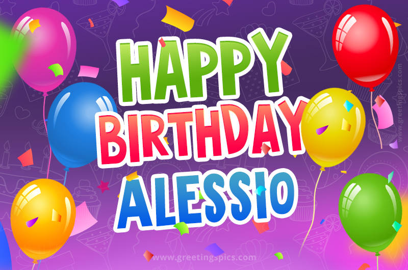 Happy Birthday Alessio Festive Greeting Card