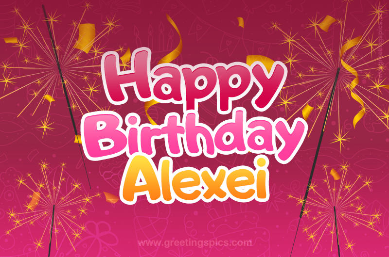 Happy Birthday Alexei Image with sparklers