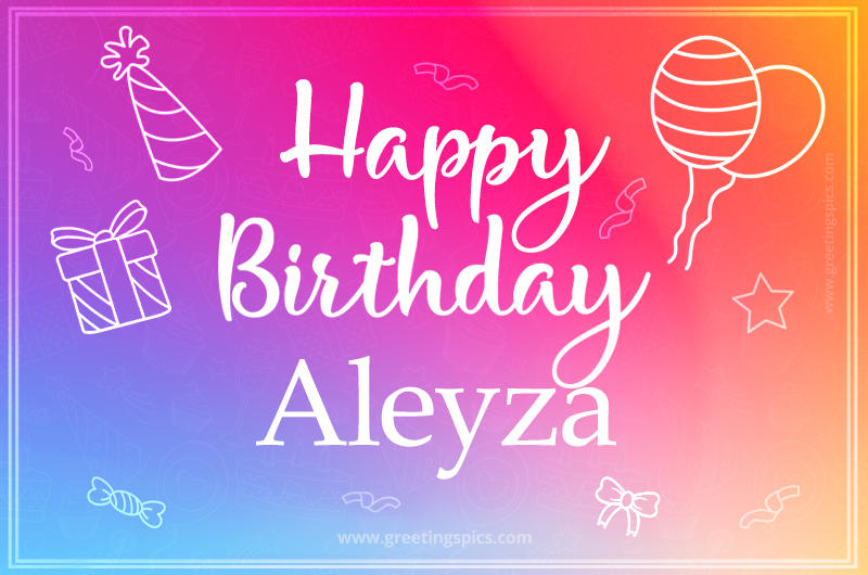 Colorful Happy Birthday Card For Aleyza