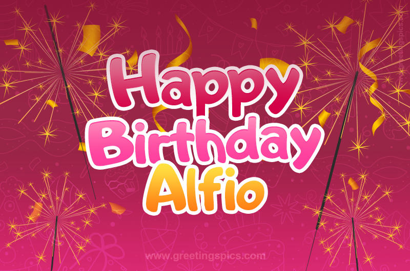 Happy Birthday Alfio Image with sparklers