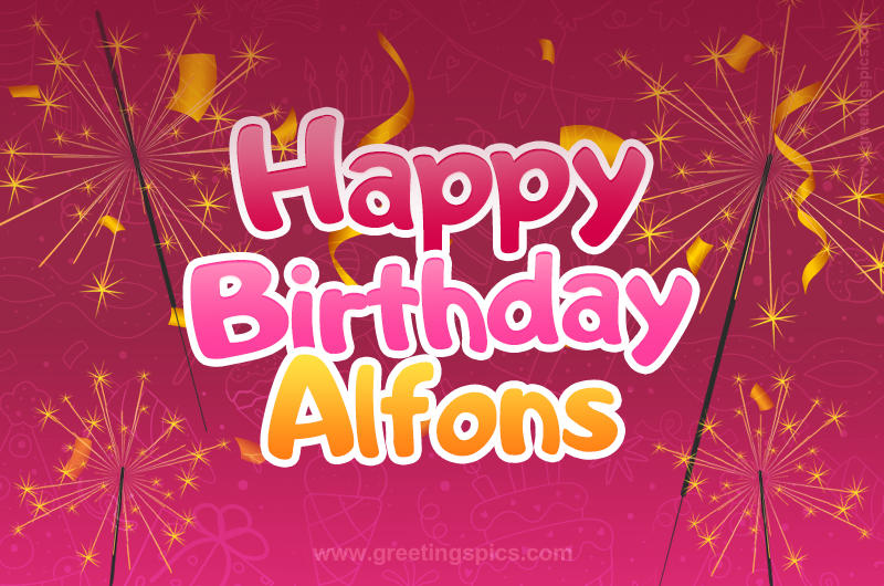 Happy Birthday Alfons Image with sparklers