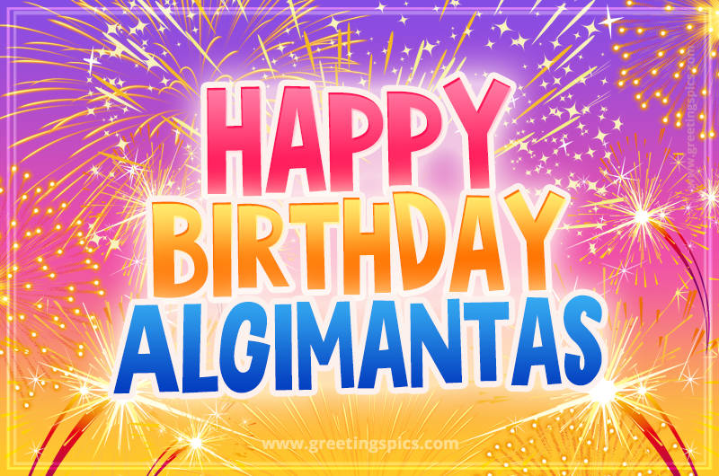 Happy Birthday Algimantas Picture with fireworks