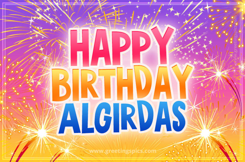 Happy Birthday Algirdas Picture with fireworks