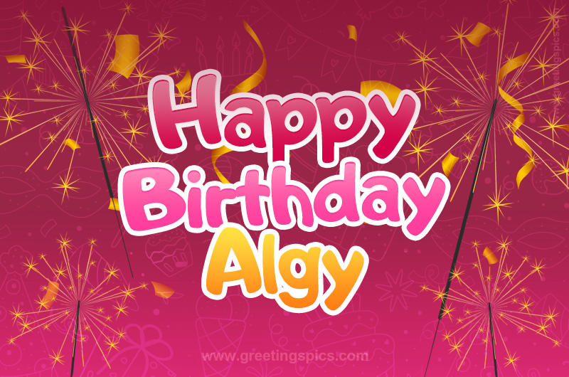 Happy Birthday Algy Image with sparklers