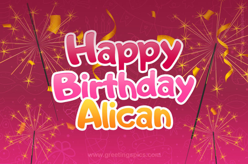 Happy Birthday Alican Image with sparklers