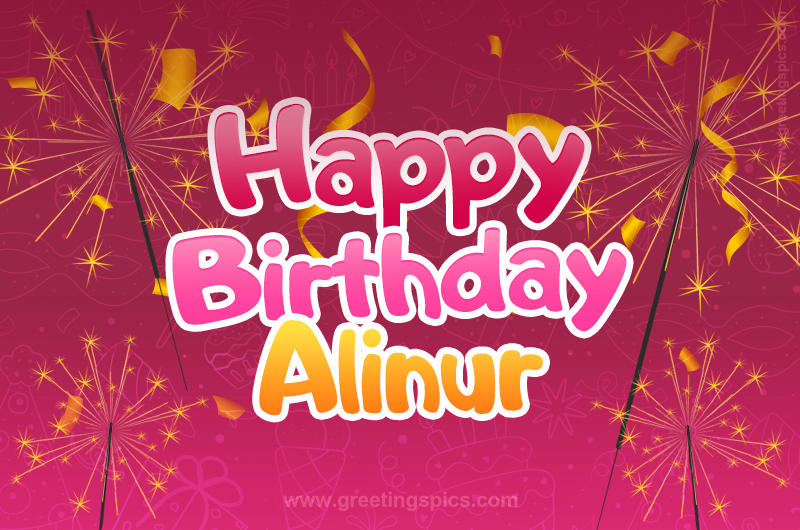 Happy Birthday Alinur Image with sparklers