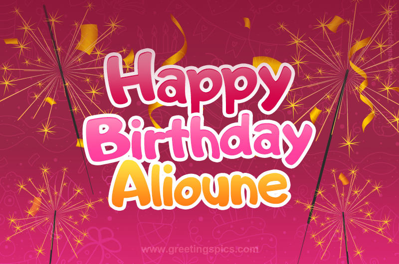 Happy Birthday Alioune Image with sparklers