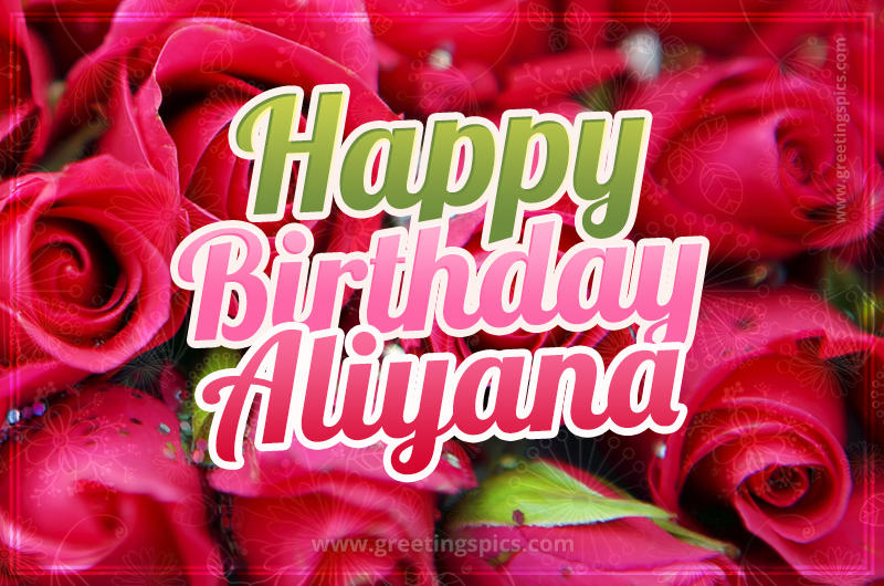 Happy Birthday Aliyana beautiful Image with red roses