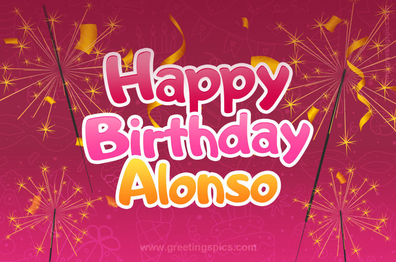 Happy Birthday Alonso Image with sparklers