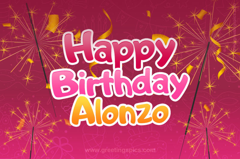 Happy Birthday Alonzo Image with sparklers