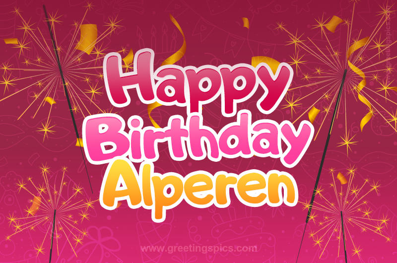 Happy Birthday Alperen Image with sparklers