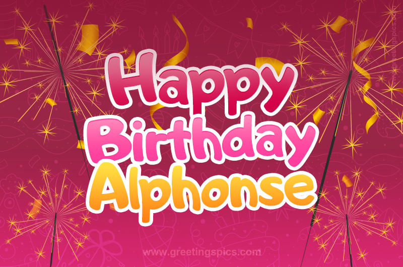 Happy Birthday Alphonse Image with sparklers