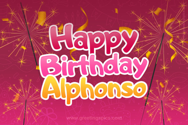 Happy Birthday Alphonso Image with sparklers