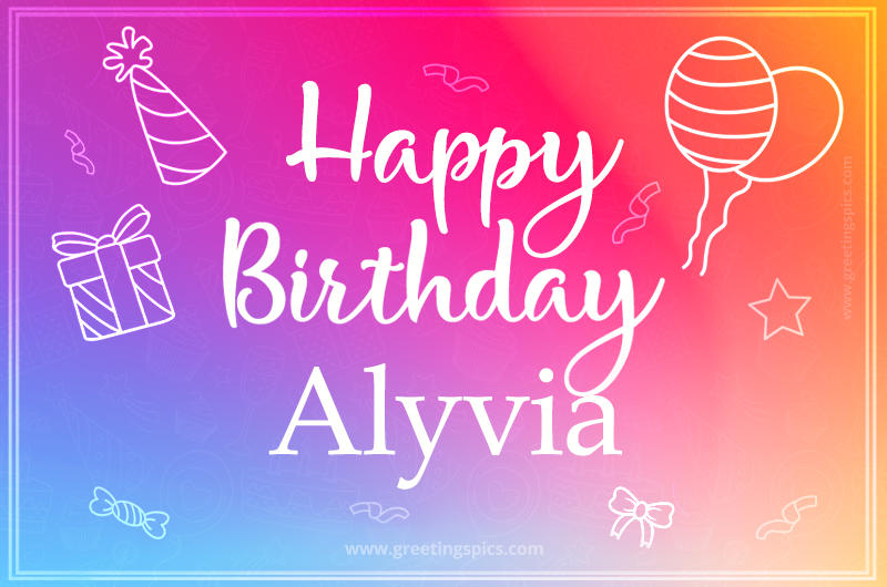 Colorful Happy Birthday Card For Alyvia