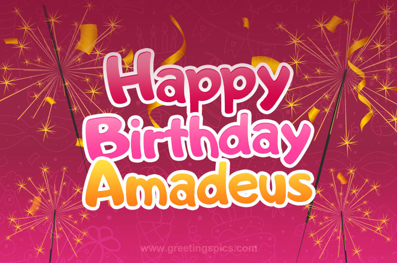 Happy Birthday Amadeus Image with sparklers