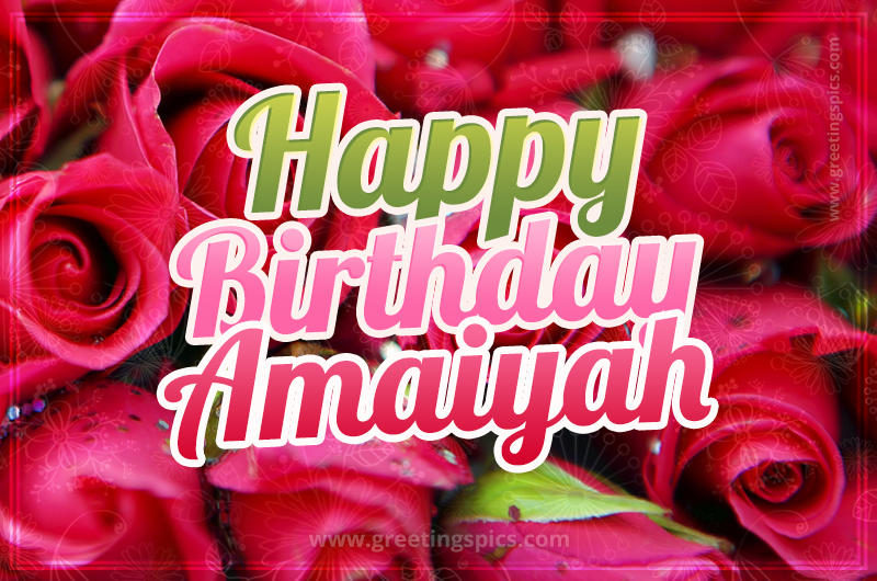 Happy Birthday Amaiyah beautiful Image with red roses