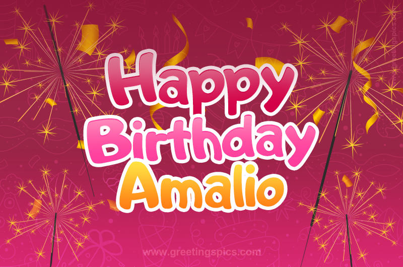 Happy Birthday Amalio Image with sparklers