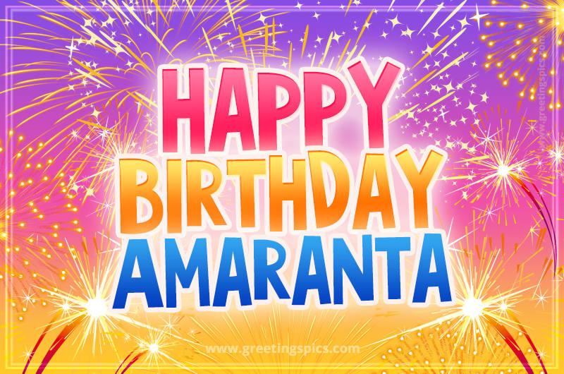 Happy Birthday Amaranta Picture with fireworks