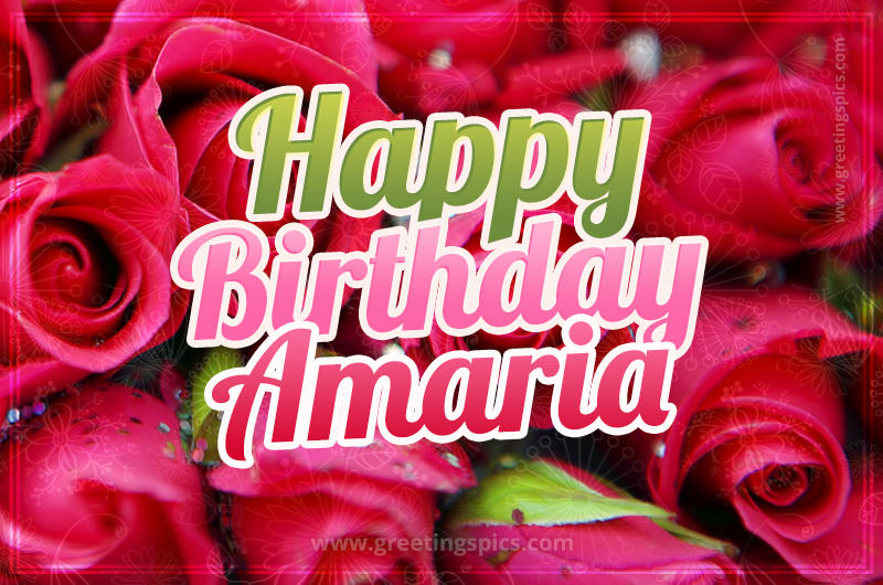 Happy Birthday Amaria beautiful Image with red roses