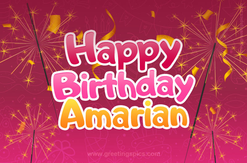 Happy Birthday Amarian Image with sparklers