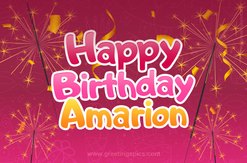 Happy Birthday Amarion Image with sparklers