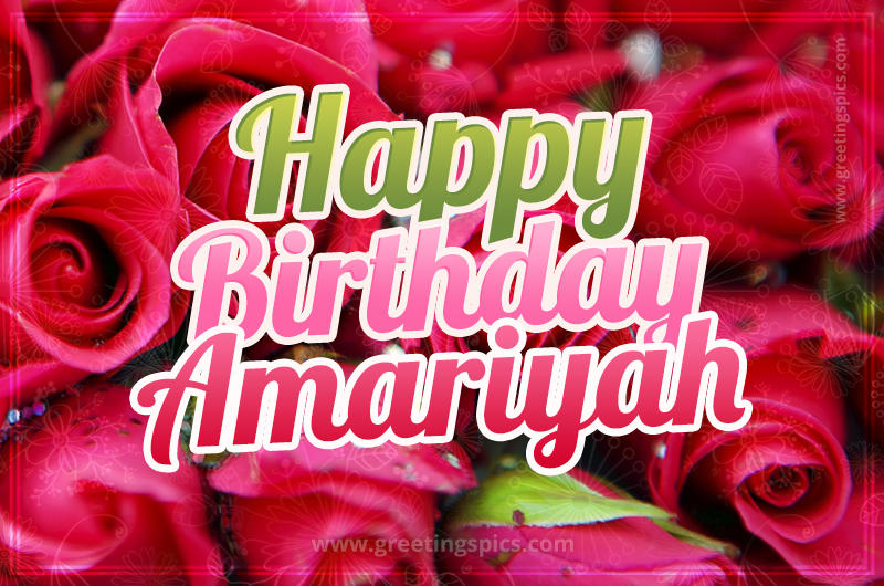 Happy Birthday Amariyah beautiful Image with red roses