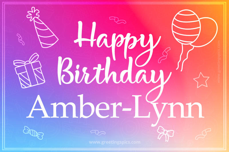 Colorful Happy Birthday Card For Amber-Lynn