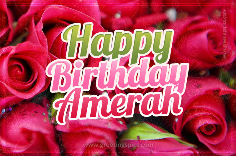 Happy Birthday Amerah beautiful Image with red roses