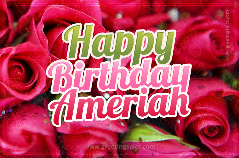 Happy Birthday Ameriah beautiful Image with red roses