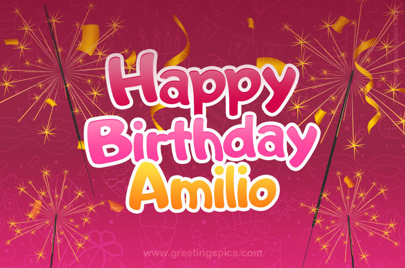 Happy Birthday Amilio Image with sparklers