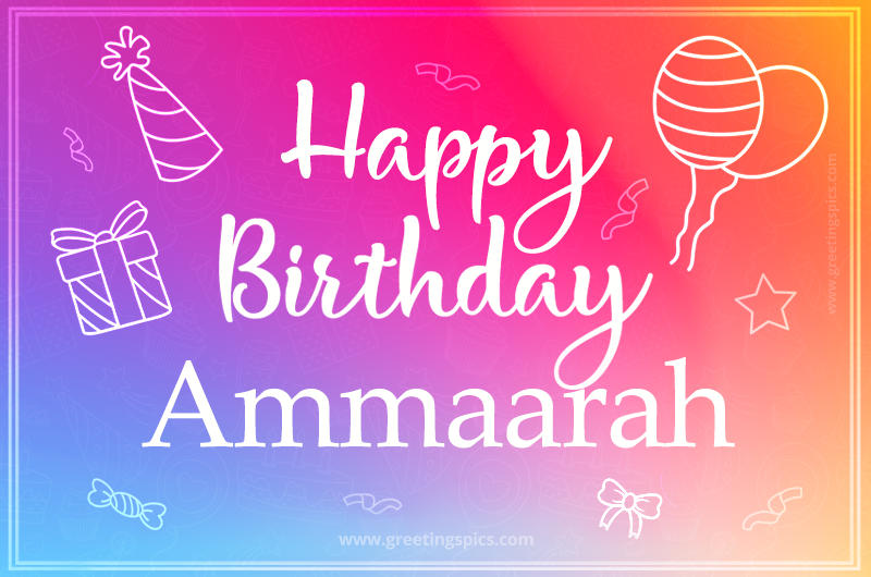 Colorful Happy Birthday Card For Ammaarah