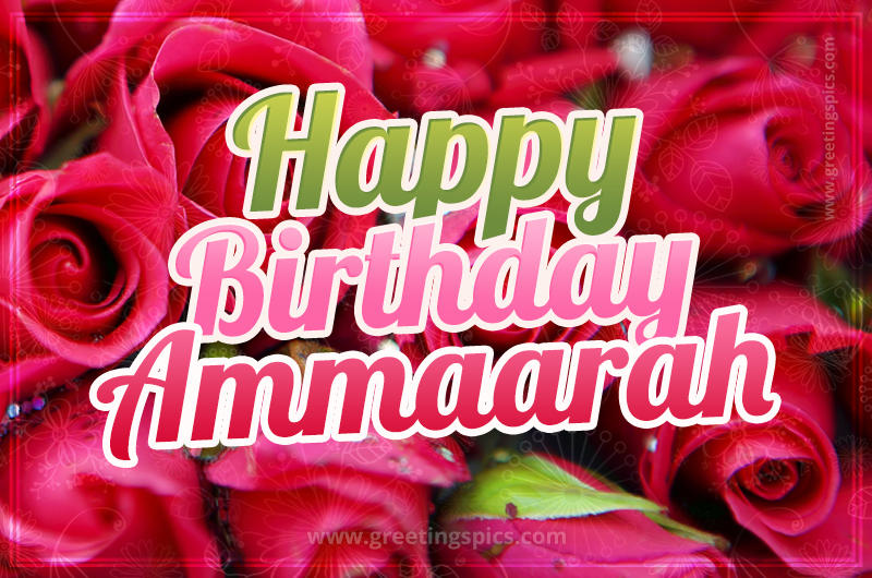 Happy Birthday Ammaarah beautiful Image with red roses