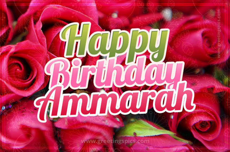 Happy Birthday Ammarah beautiful Image with red roses