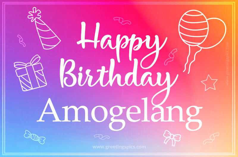 Colorful Happy Birthday Card For Amogelang