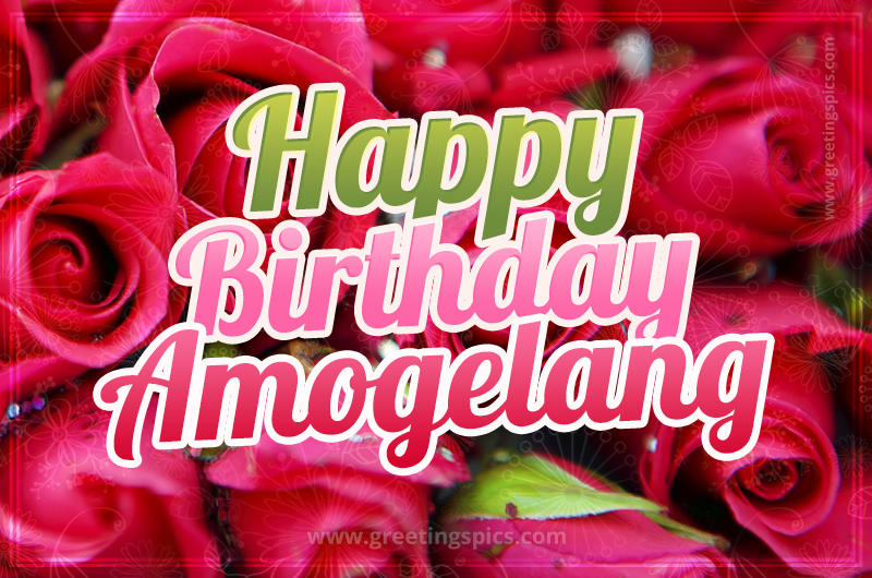 Happy Birthday Amogelang beautiful Image with red roses