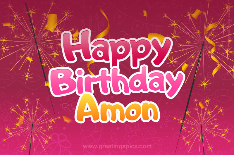 Happy Birthday Amon Image with sparklers