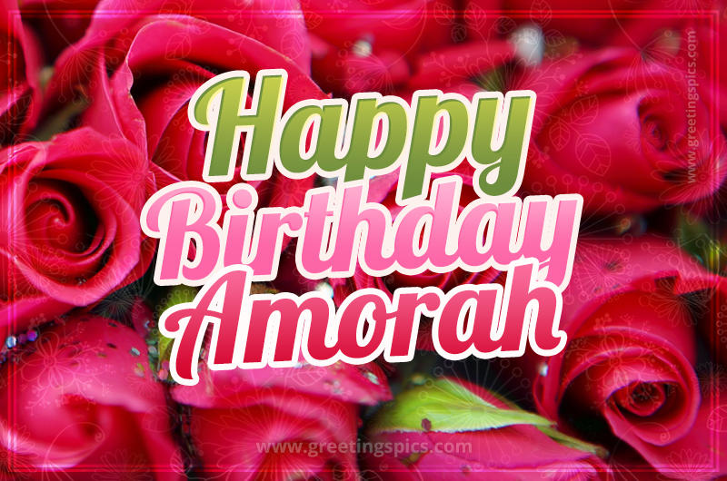 Happy Birthday Amorah beautiful Image with red roses