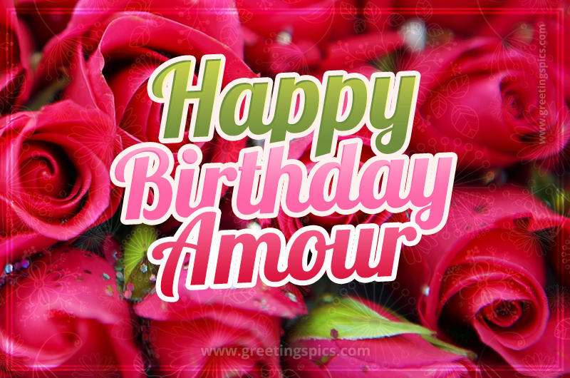 Happy Birthday Amour beautiful Image with red roses